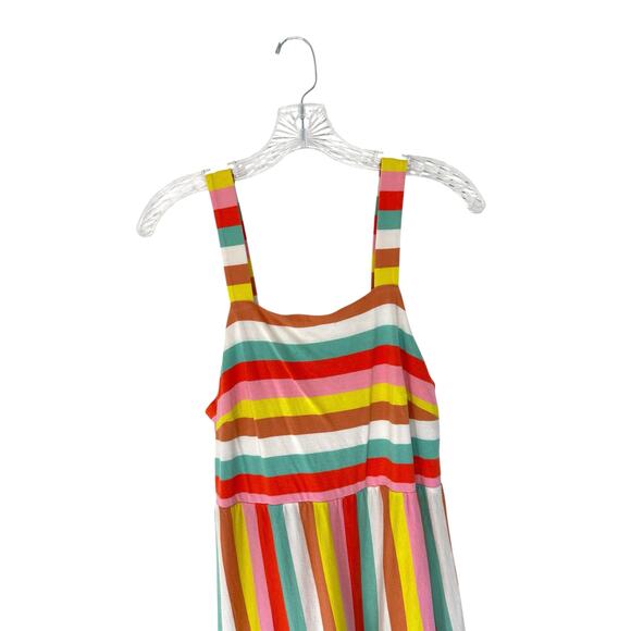 J.Crew Multicolor Sleeveless Beachy Resort Rainbow Stripe Maxi Dress Size XS - Picture 3 of 11